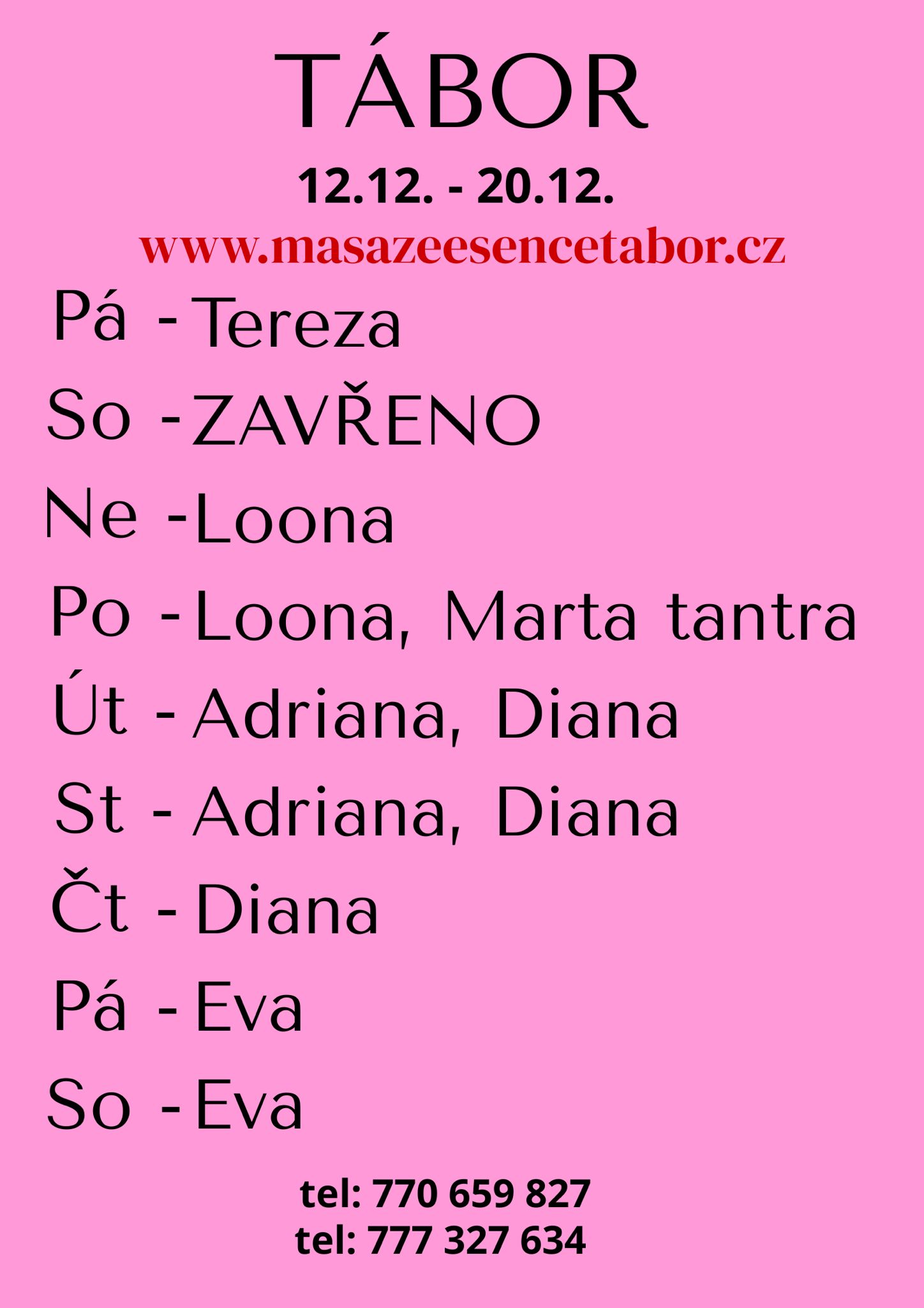 Kalendář dostupnosti