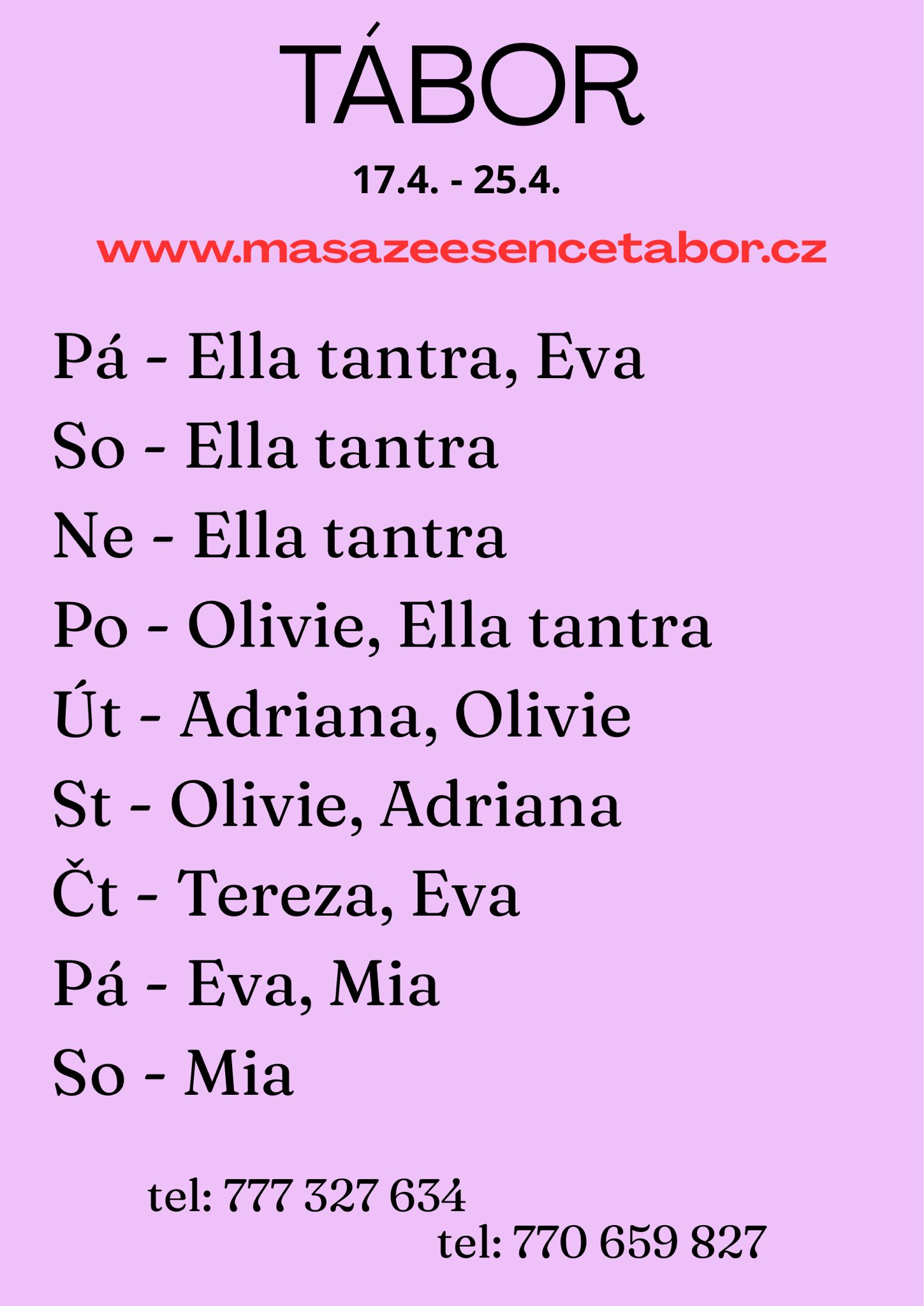 Kalendář dostupnosti